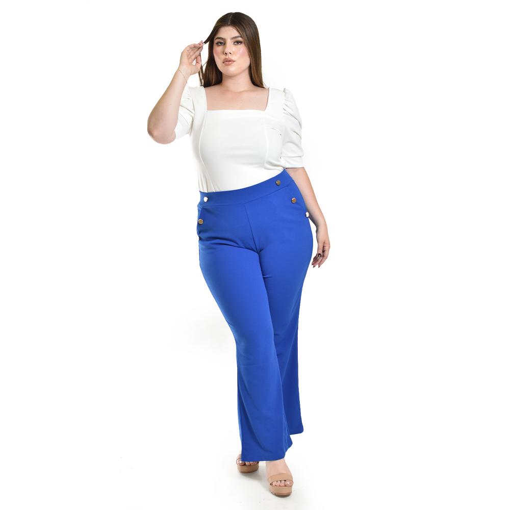 Foto 6 pulgar | Pantalón Pierna Ancha Roman Fashion /tallas Extras, 2202 (azul Rey) Azul