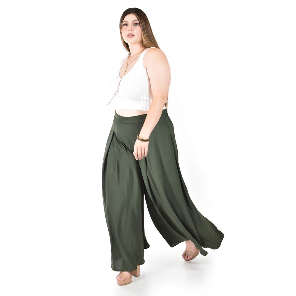 Foto 2 | Pantalón Tipo Palazzo Roman Fashion Verde para Mujer
