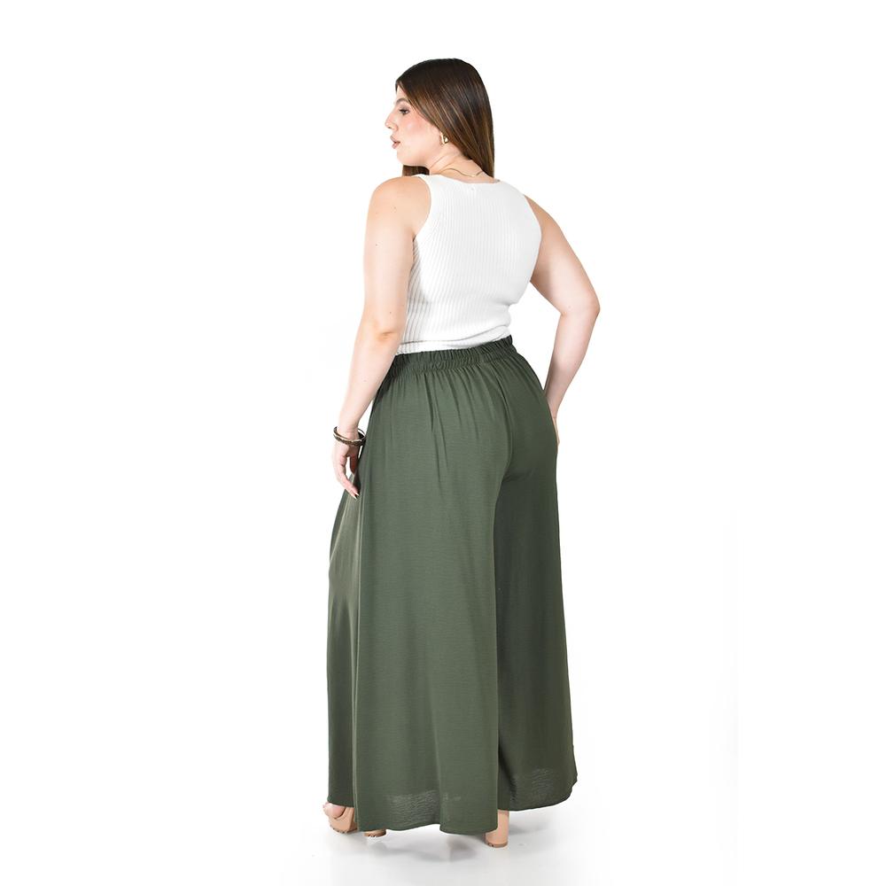 Foto 4 pulgar | Pantalón Tipo Palazzo Roman Fashion Verde para Mujer
