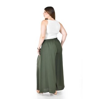 Foto 3 | Pantalón Tipo Palazzo Roman Fashion Verde para Mujer
