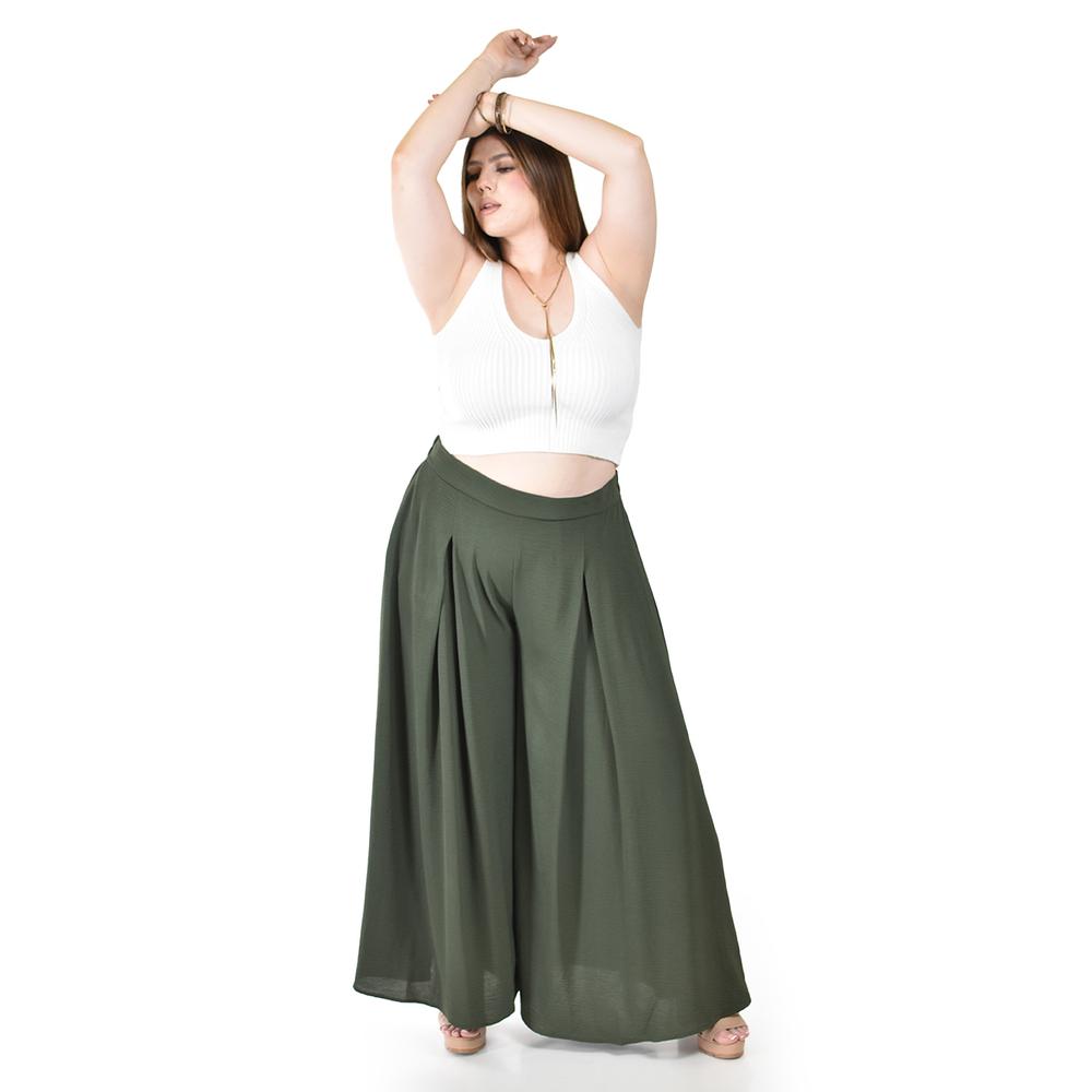 Foto 5 pulgar | Pantalón Tipo Palazzo Roman Fashion Verde para Mujer