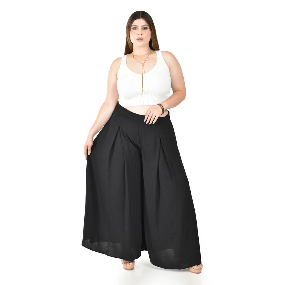 Foto 3 pulgar | Pantalón Tipo Palazzo Roman Fashion Negro para Mujer