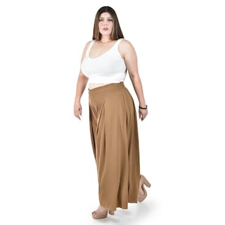 Foto 2 | Pantalón Tipo Palazzo Roman Fashion Café para Mujer
