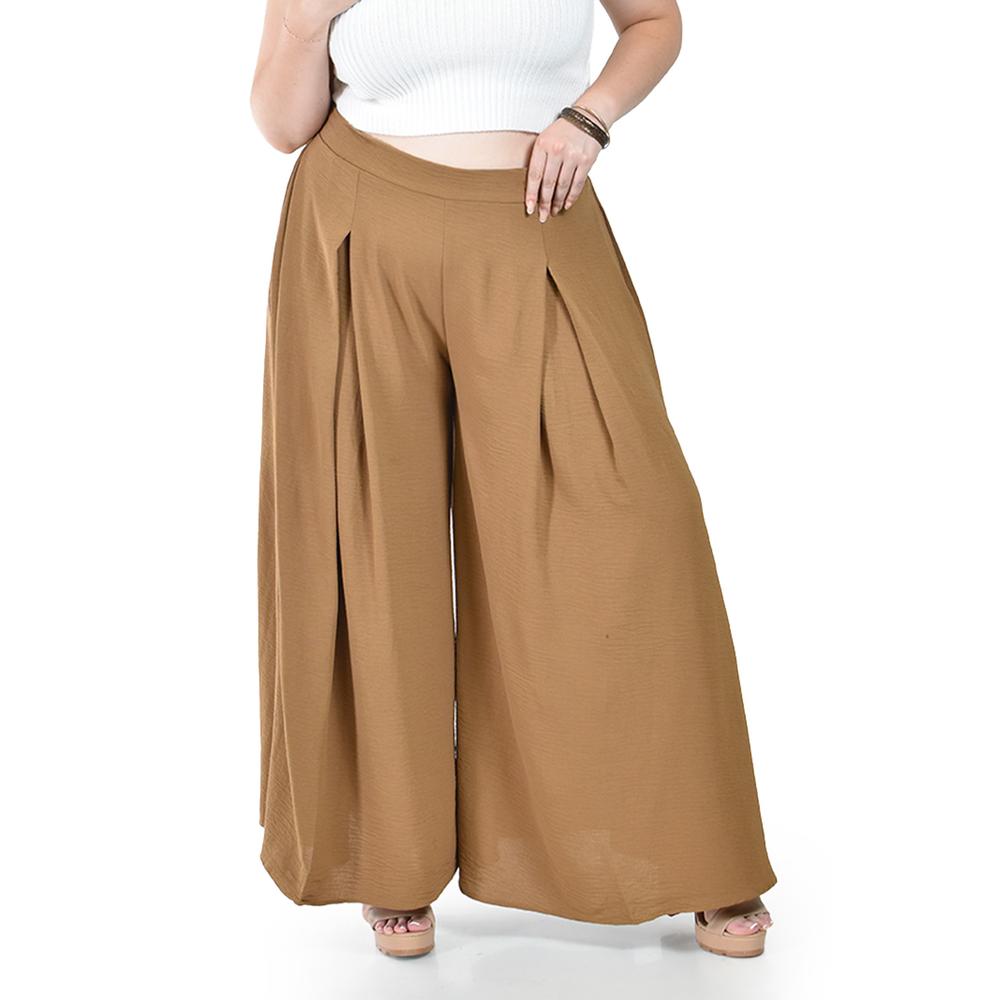 Foto 5 pulgar | Pantalón Tipo Palazzo Roman Fashion Café para Mujer