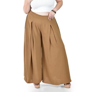 Foto 4 | Pantalón Tipo Palazzo Roman Fashion Café para Mujer