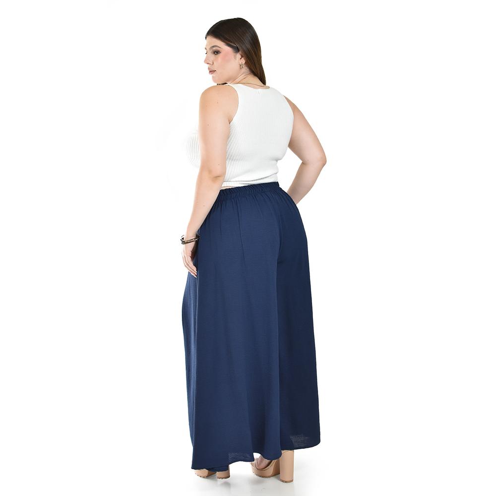 Foto 4 pulgar | Pantalon Tipo Palazzo Roman Fashion Azul Marino para Mujer