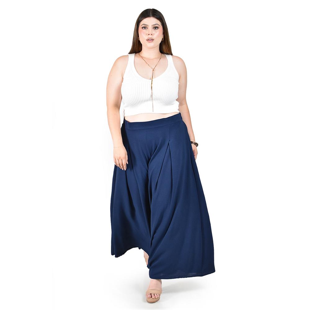 Foto 5 pulgar | Pantalon Tipo Palazzo Roman Fashion Azul Marino para Mujer