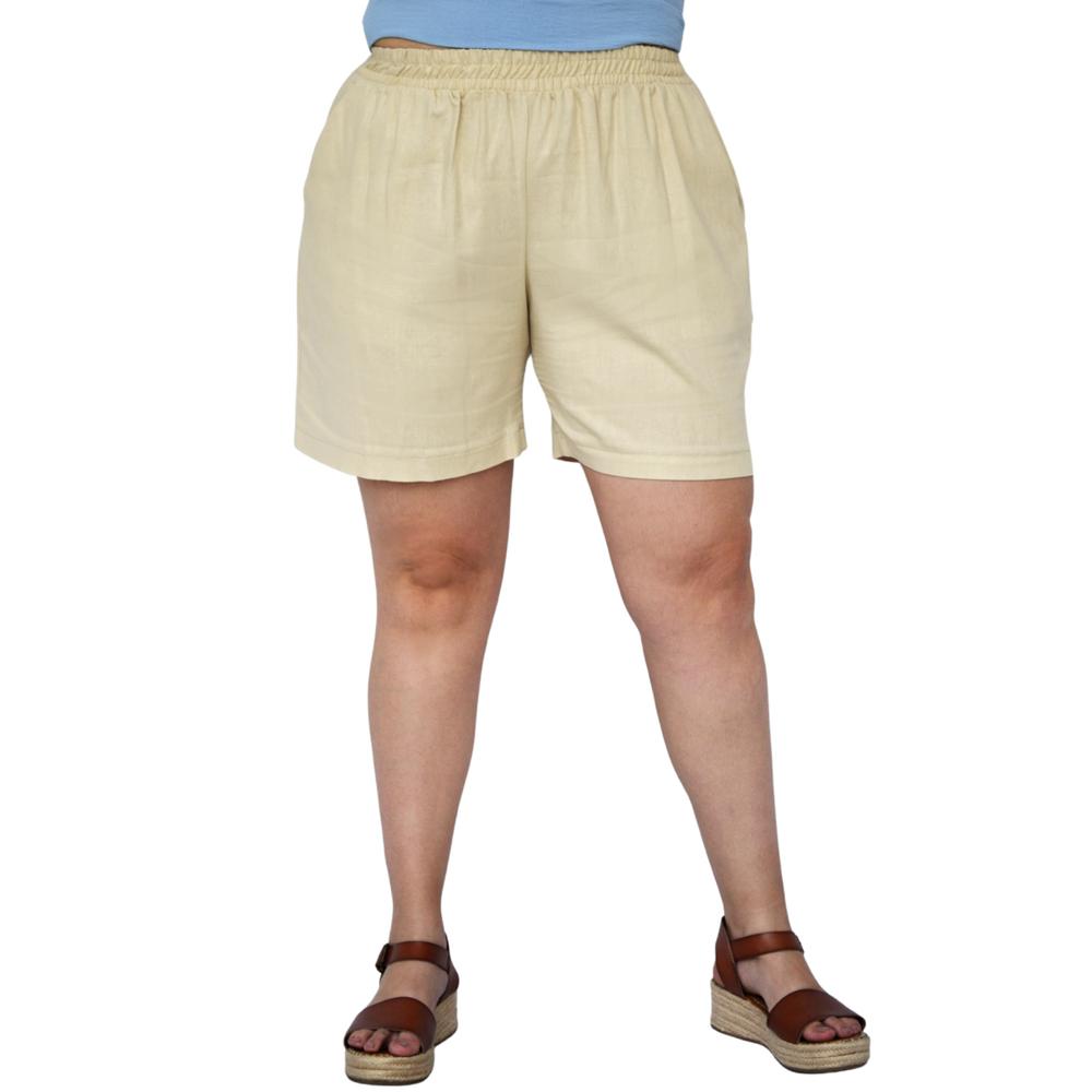 Short para Dama Roman Fashion de Lino 7179 color Arena