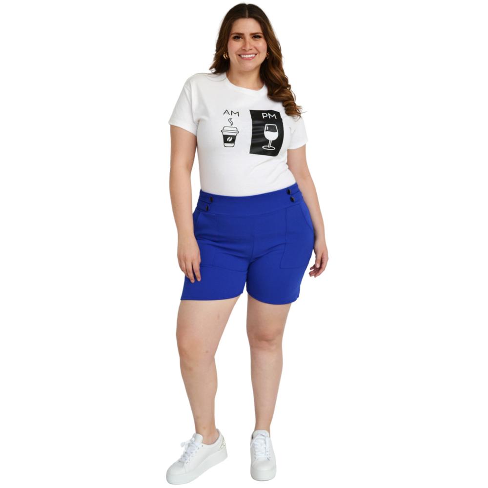Foto 5 | Short Casual Roman Fashion Tallas Extras 7033 color Azul