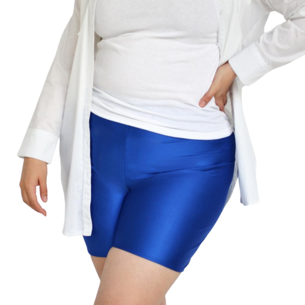Foto 4 pulgar | Short Tipo Biker Roman Fashion color Azul para Mujer