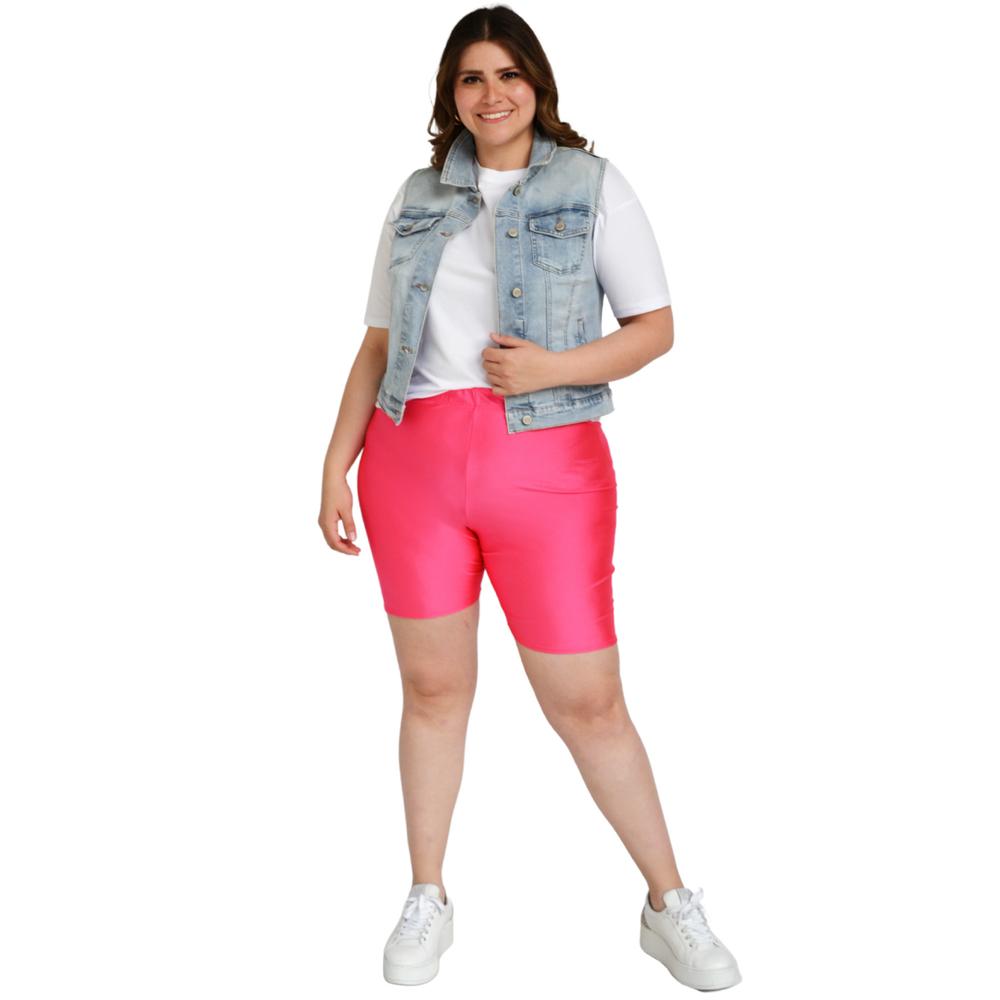 Foto 6 pulgar | Short tipo Biker Roman Fashion color Rosa para Mujer