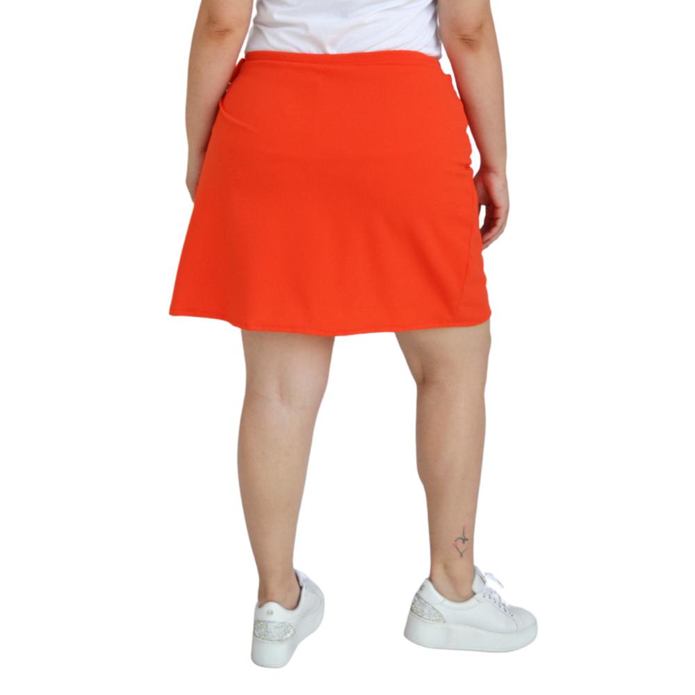 Foto 5 pulgar | Short Falda Con Moño Roman Fashion Tallas Extras color Naranja