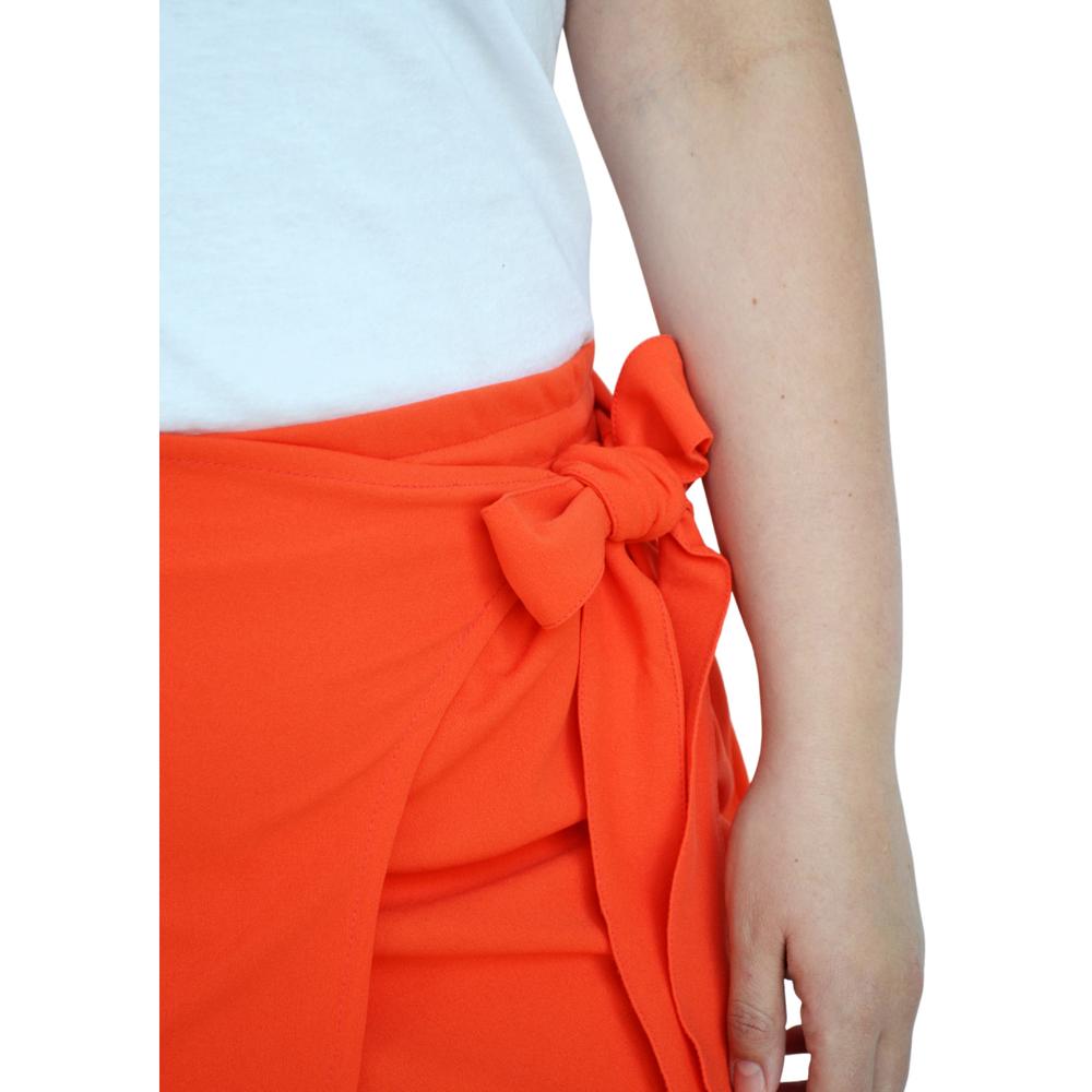 Foto 6 pulgar | Short Falda Con Moño Roman Fashion Tallas Extras color Naranja