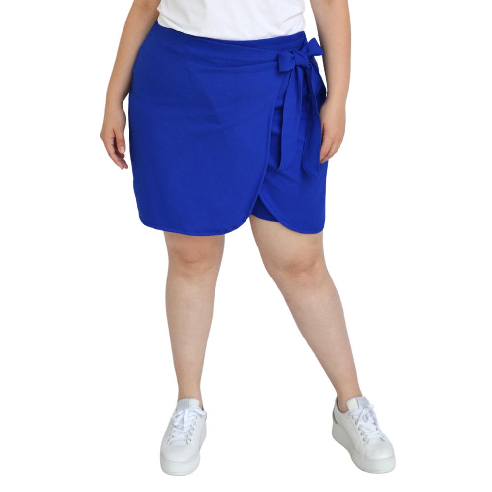 Foto 2 pulgar | Short Falda con Moño Roman Fashion Tallas Extras 7042 color Azul Rey
