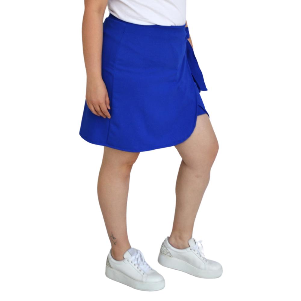 Foto 3 pulgar | Short Falda con Moño Roman Fashion Tallas Extras 7042 color Azul Rey