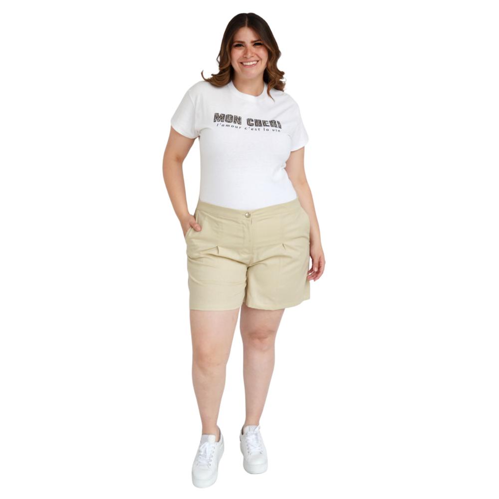 Foto 6 pulgar | Short Roman Fashion color Beige para Mujer