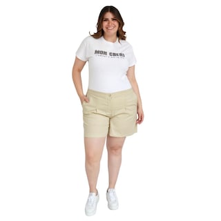 Foto 5 | Short Roman Fashion color Beige para Mujer