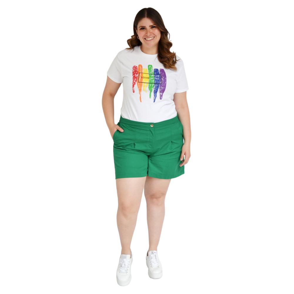 Foto 5 | Short Roman Fashion color Verde para Mujer