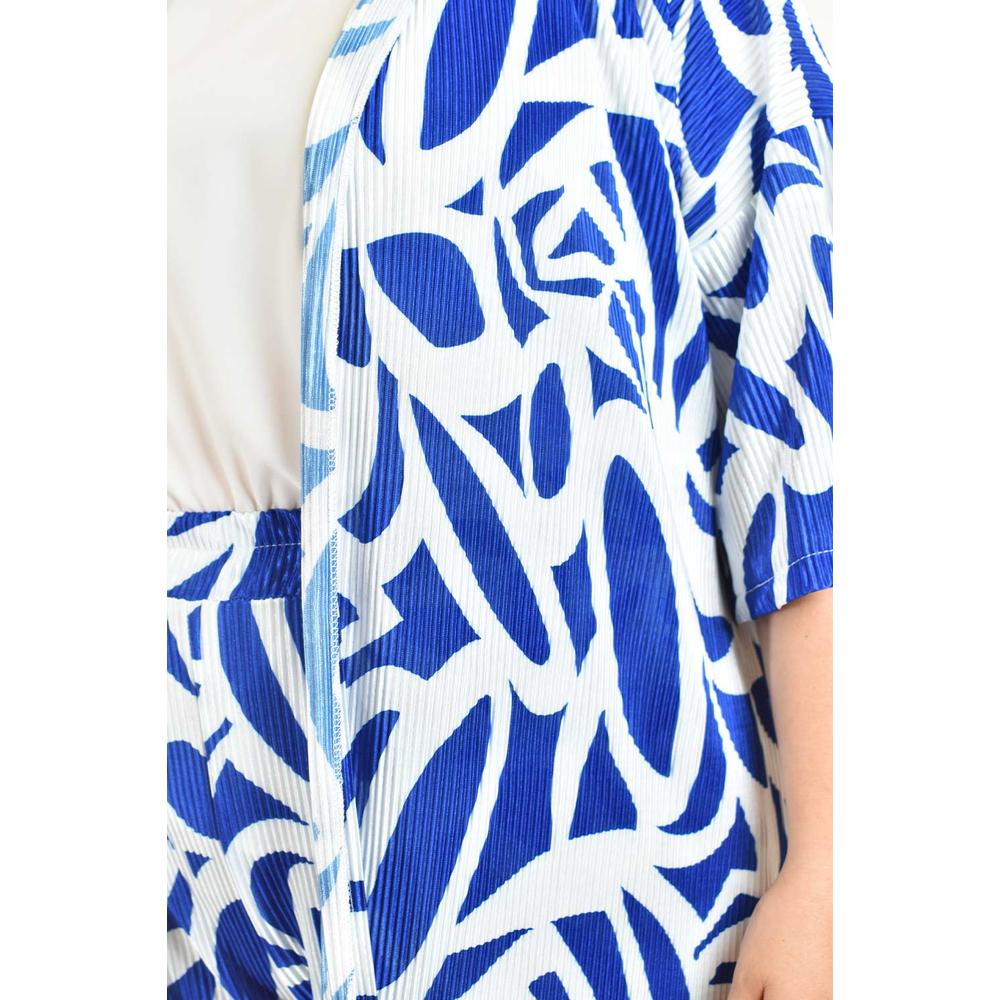 Foto 5 pulgar | Set Plisado Ensamble Y Short Roman Fashion /tallas Extras, 4342 (blanco - Azul Rey) Azul
