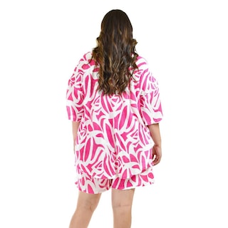 Foto 3 | Set Plisado Ensamble Y Short Roman Fashion /tallas Extras, 4342 (blanco - Fiusha) Fucsia