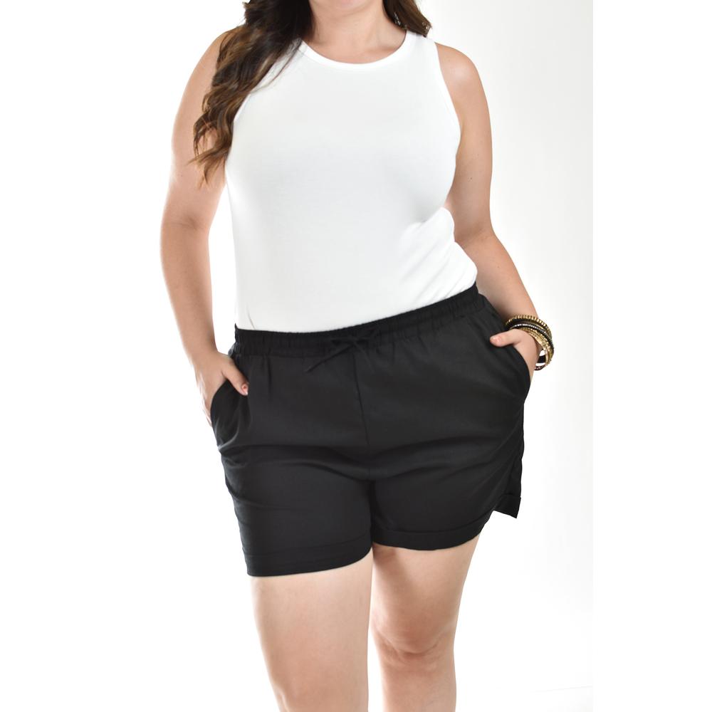 Foto 5 pulgar | Short De Lino Con Bolsillos Roman Fashion /tallas Extras, 021 (negro) Negro