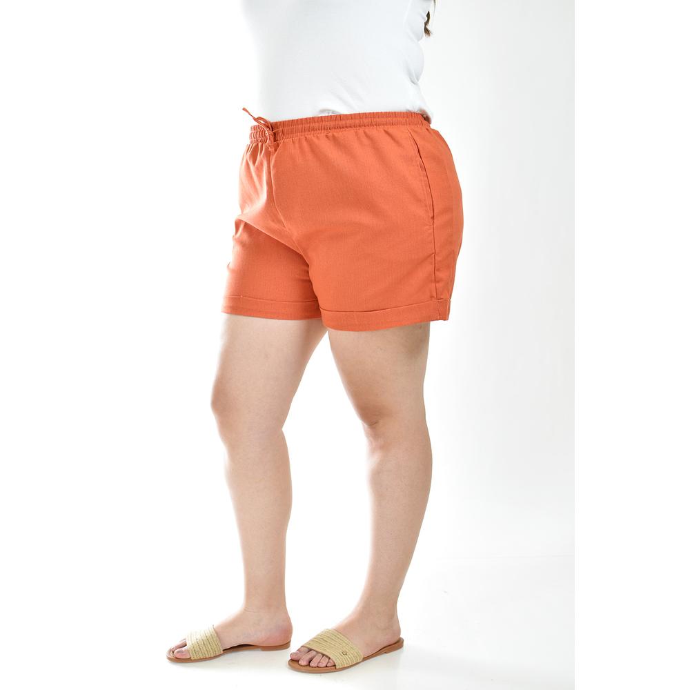 Foto 2 | Short De Lino Con Bolsillos Roman Fashion /tallas Extras, 021 (ladrillo) Naranja Oscuro