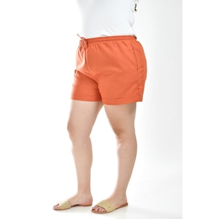 Foto 2 | Short De Lino Con Bolsillos Roman Fashion /tallas Extras, 021 (ladrillo) Naranja Oscuro
