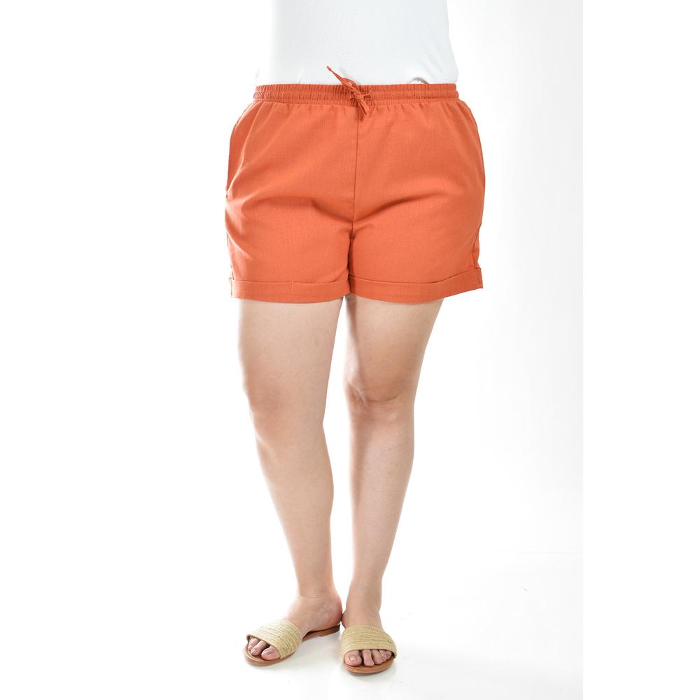 Foto 5 pulgar | Short De Lino Con Bolsillos Roman Fashion /tallas Extras, 021 (ladrillo) Naranja Oscuro