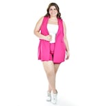 Set De Short Y Chaleco De Vestir Roman Fashion / Tallas Extras, 2213 (fiusha) Fucsia