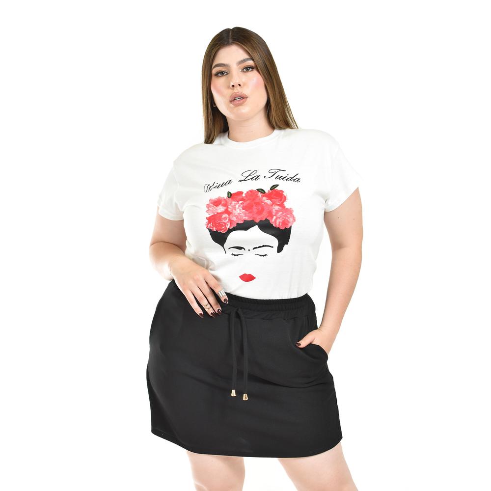 Short Falda Con Elastico Roman Fashion / Tallas Extras, 7060 Negro) Negro