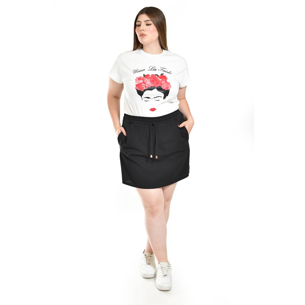 Foto 5 pulgar | Short Falda Con Elastico Roman Fashion / Tallas Extras, 7060 Negro) Negro
