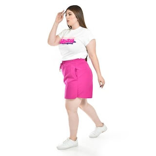 Foto 2 | Short Falda Con Elastico Roman Fashion /tallas Extras, 7060 (magenta) Fucsia