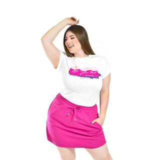 Foto 4 | Short Falda Con Elastico Roman Fashion /tallas Extras, 7060 (magenta) Fucsia