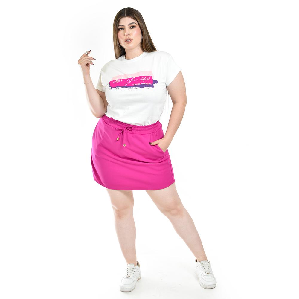 Foto 5 | Short Falda Con Elastico Roman Fashion /tallas Extras, 7060 (magenta) Fucsia