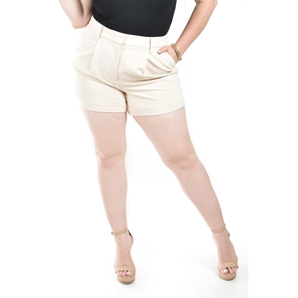 Short De Vestir Con Pinzas Roman Fashion/ Tallas Extras, 31404 (beige) Beige
