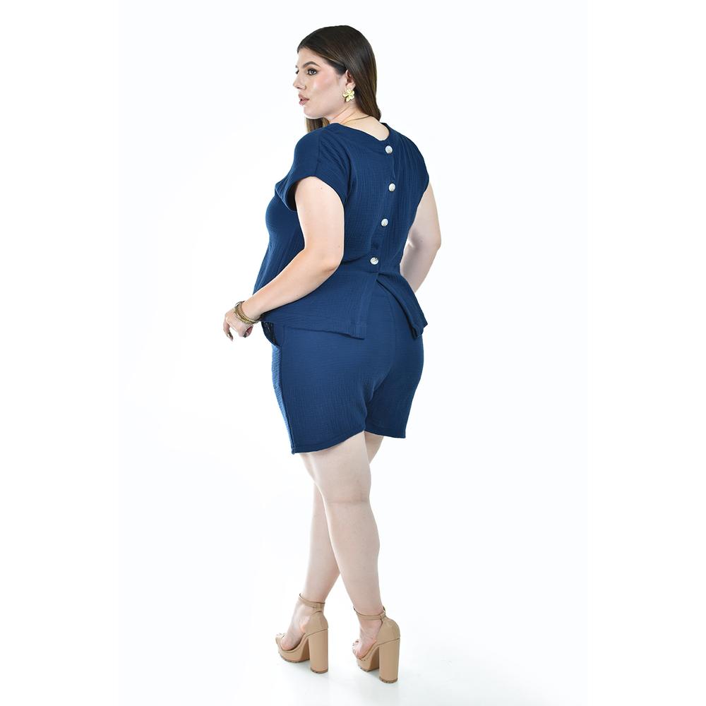 Foto 4 pulgar | Short y Blusa Roman Fashion para Mujer