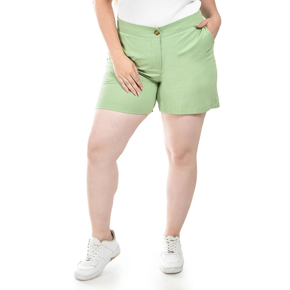 Foto 4 | Short Verde Roman Fashion para Mujer