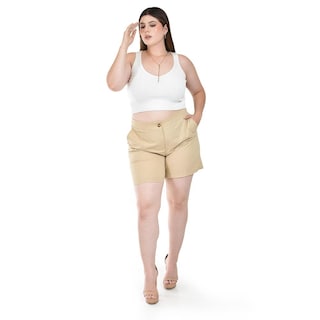 Foto 5 | Short de Lino Roman Fashion Beige para Mujer