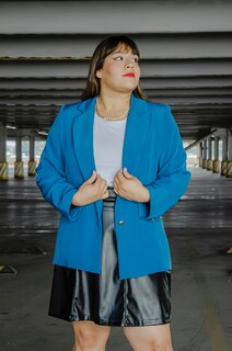 Foto 2 | Falda con Costura de Piel María Ferré 20966 color Negro para Mujer Tallas Extras
