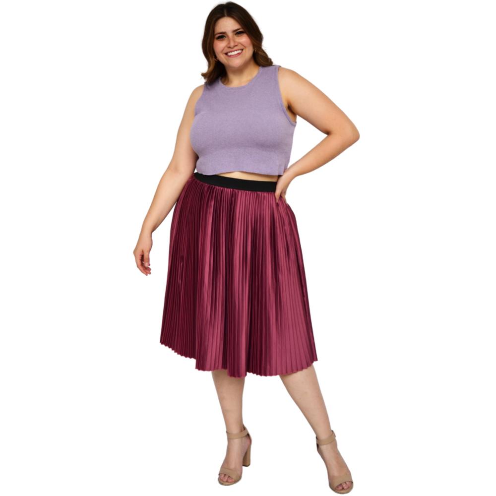 Foto 5 | Falda Plisada Roman Fashion Tallas Extras 2122 color Púrpura