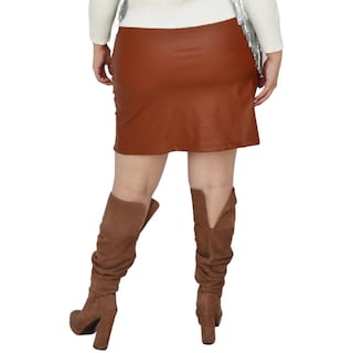Foto 3 | Falda Corta Roman Fashion color Marrón
