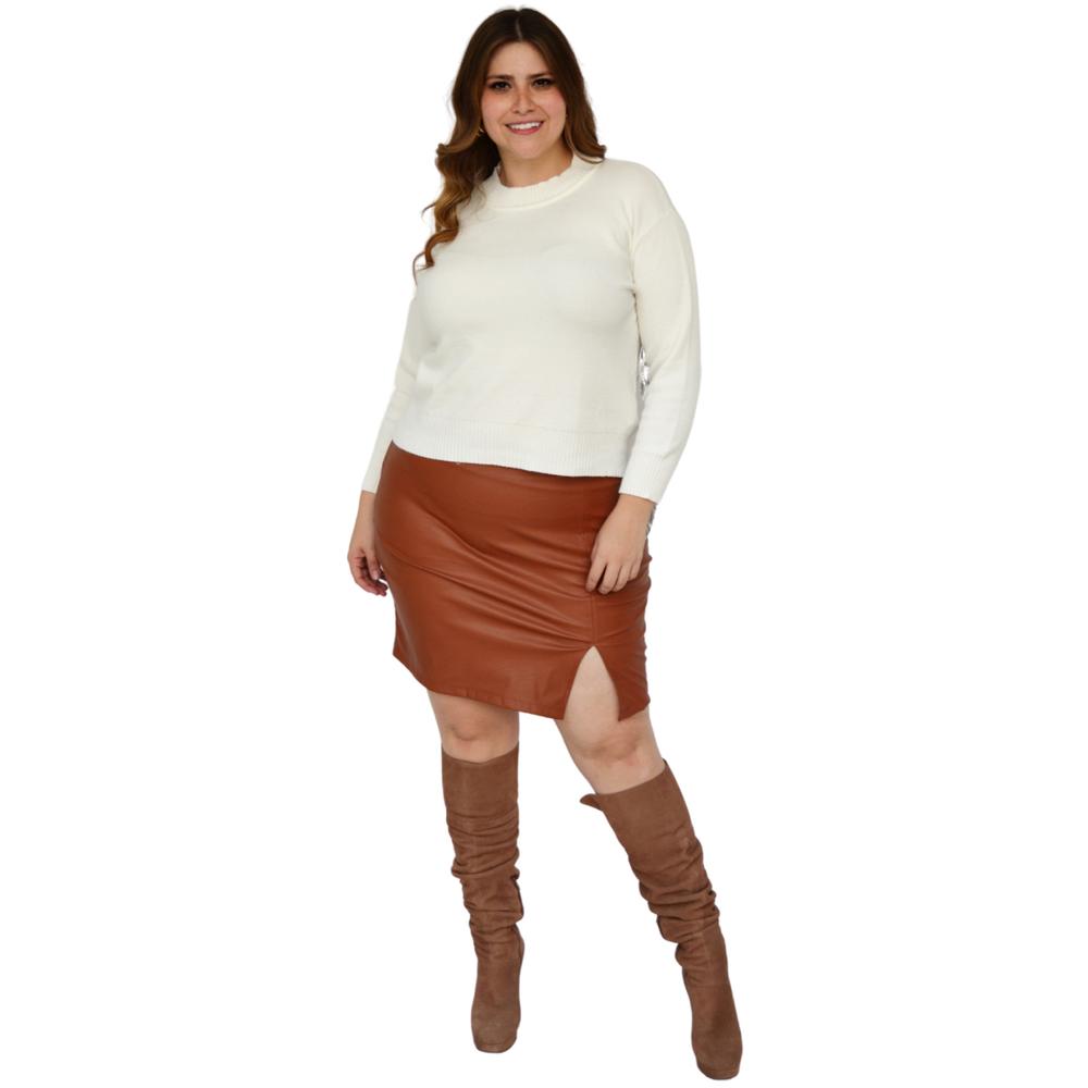 Foto 6 | Falda Corta Roman Fashion color Marrón