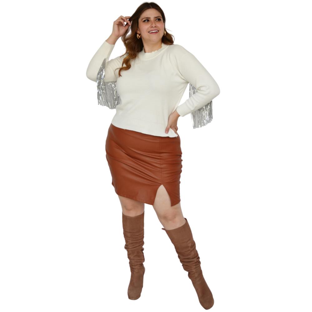 Foto 7 | Falda Corta Roman Fashion color Marrón