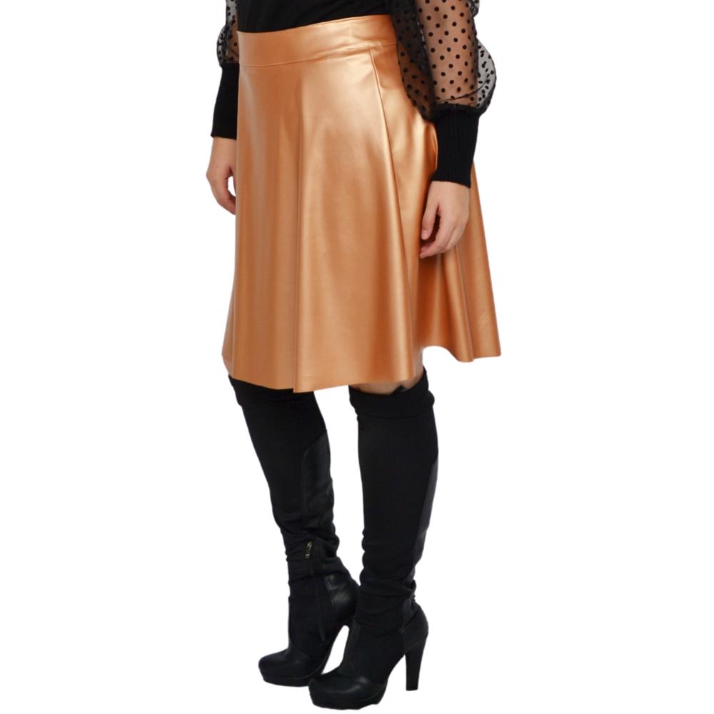 Foto 2 | Falda Roman Fashion color Dorado Talle Alto