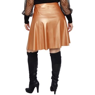 Foto 3 | Falda Roman Fashion color Dorado Talle Alto