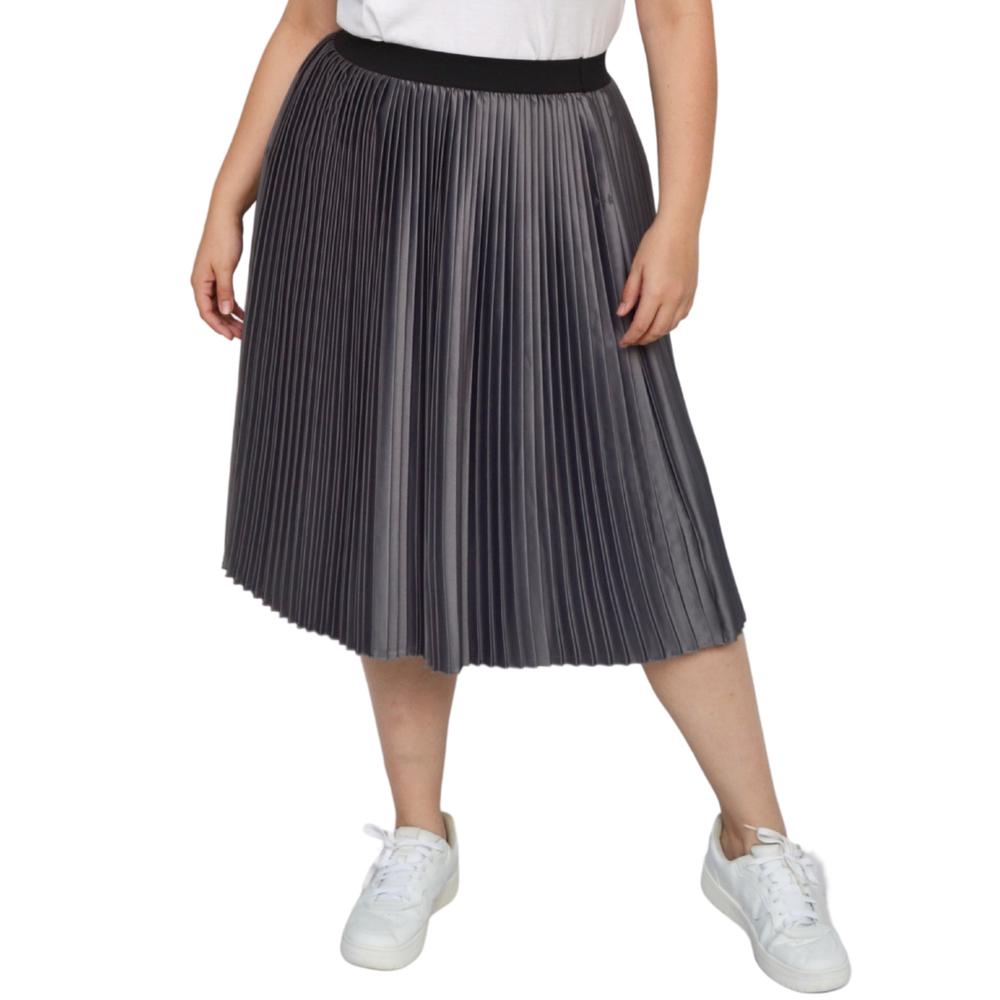 Foto 2 pulgar | Falda Plisada Roman Fashion Tallas Extras 2122 color Gris