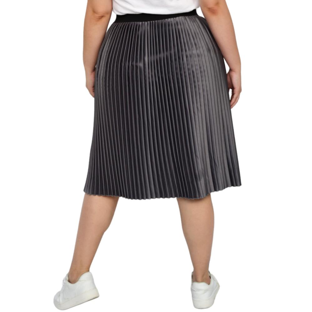Foto 4 pulgar | Falda Plisada Roman Fashion Tallas Extras 2122 color Gris
