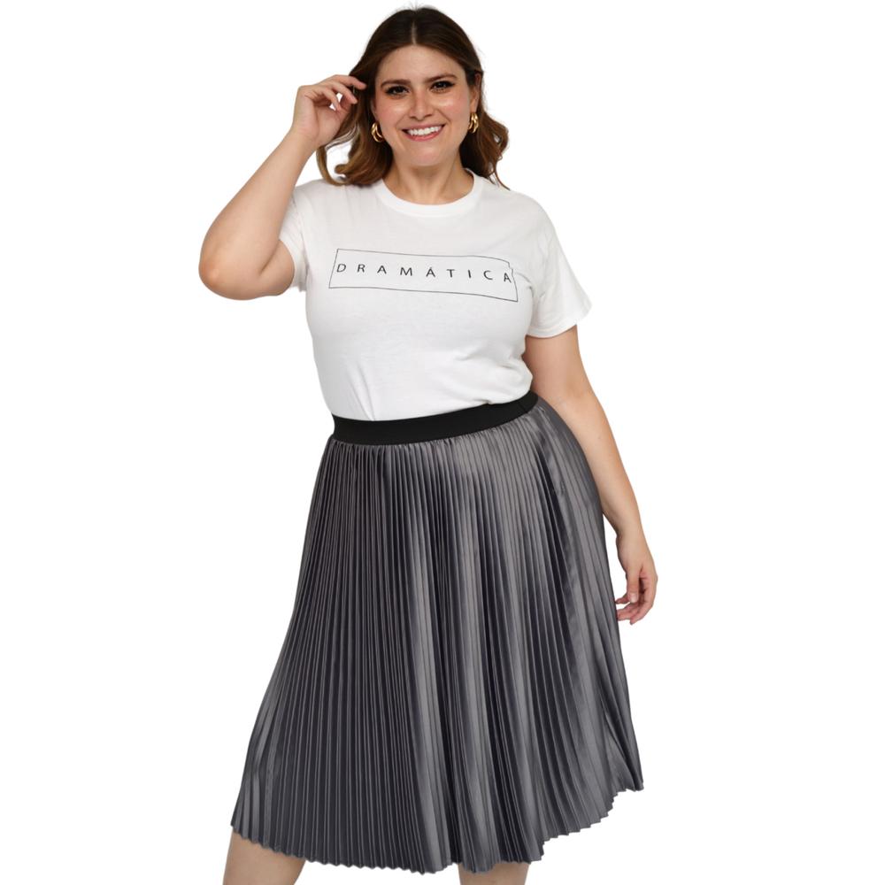 Foto 5 pulgar | Falda Plisada Roman Fashion Tallas Extras 2122 color Gris