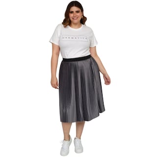 Foto 7 | Falda Plisada Roman Fashion Tallas Extras 2122 color Gris