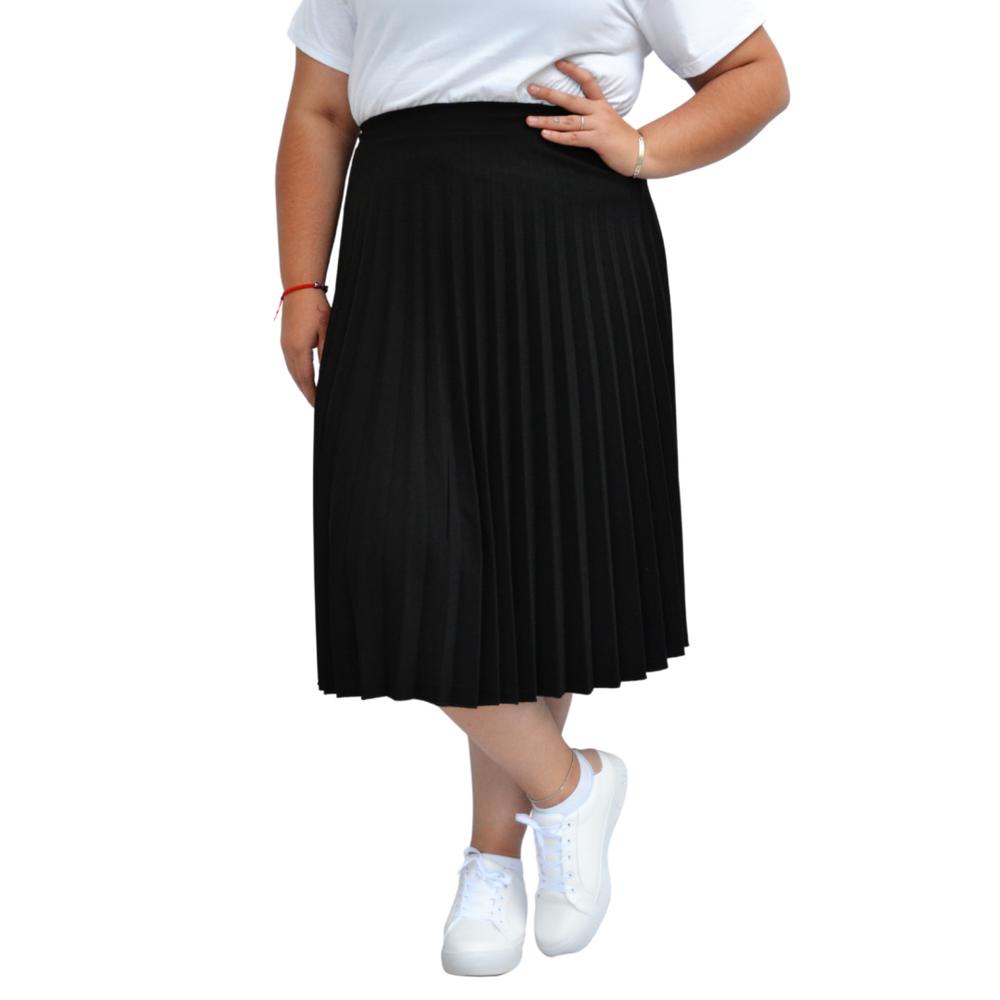 Foto 2 pulgar | Falda Plisada Roman Fashion Talla Extra 715 color Negro
